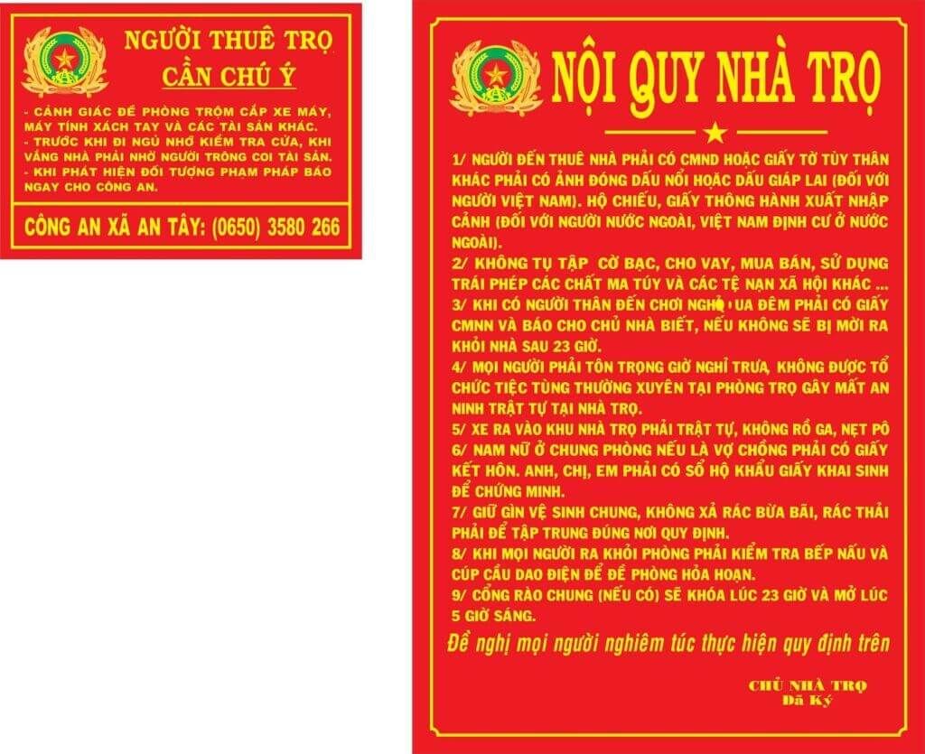 Cách xây dựng bảng nội quy nhà trọ chuẩn và mới nhất 2022